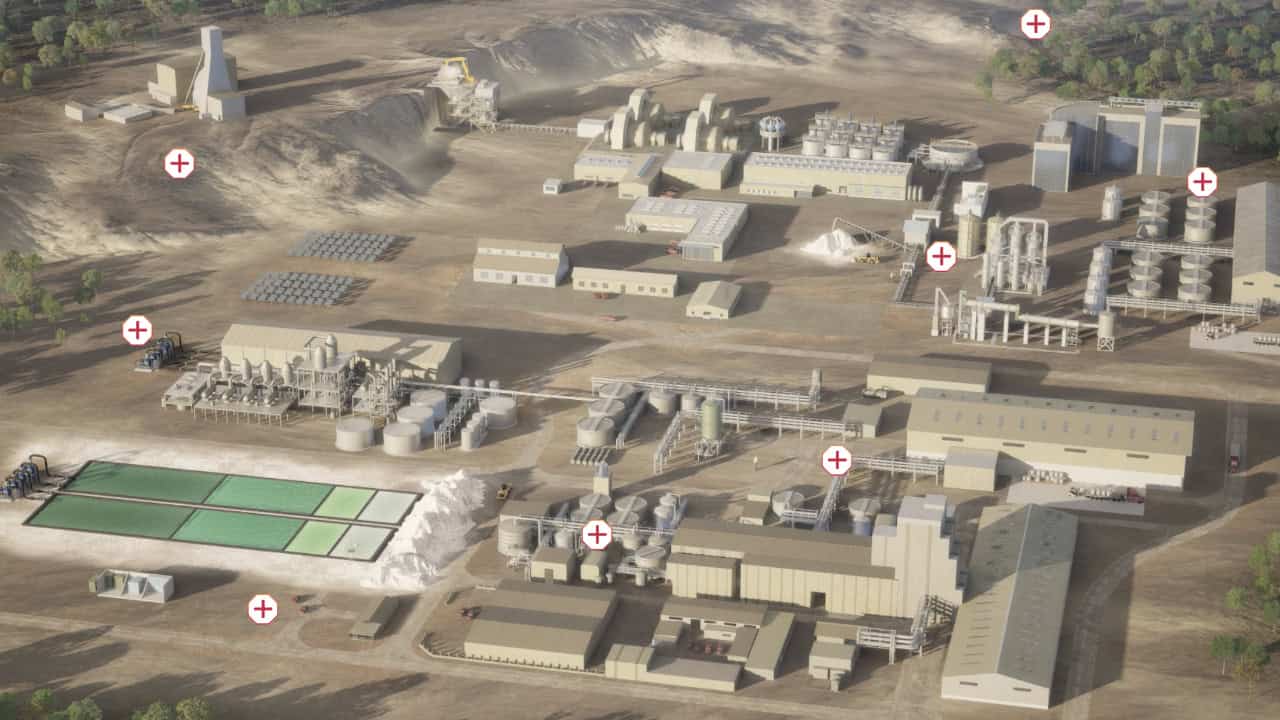 A 3D image of a lithium mining interactive.