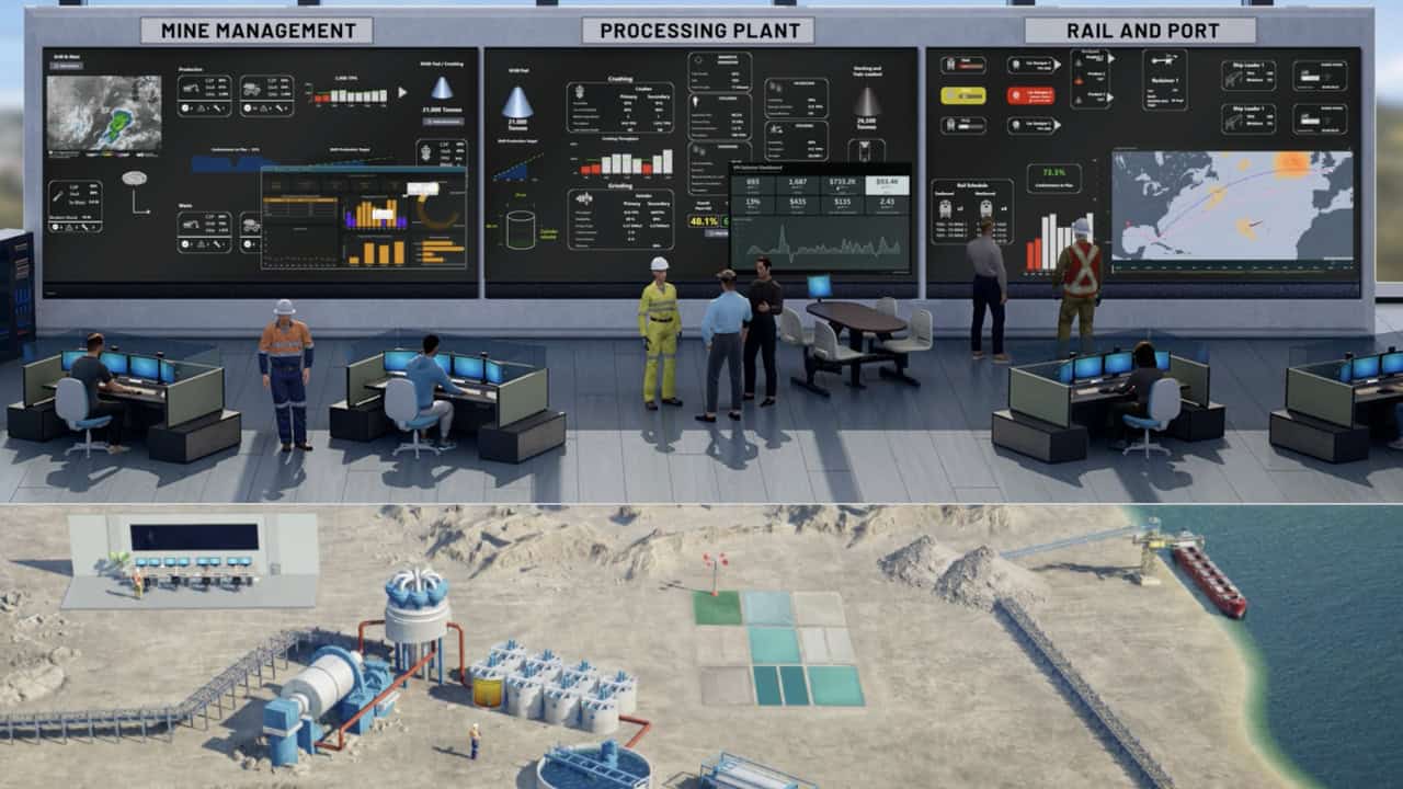 A 3D image of the Mine to Market Interactive.