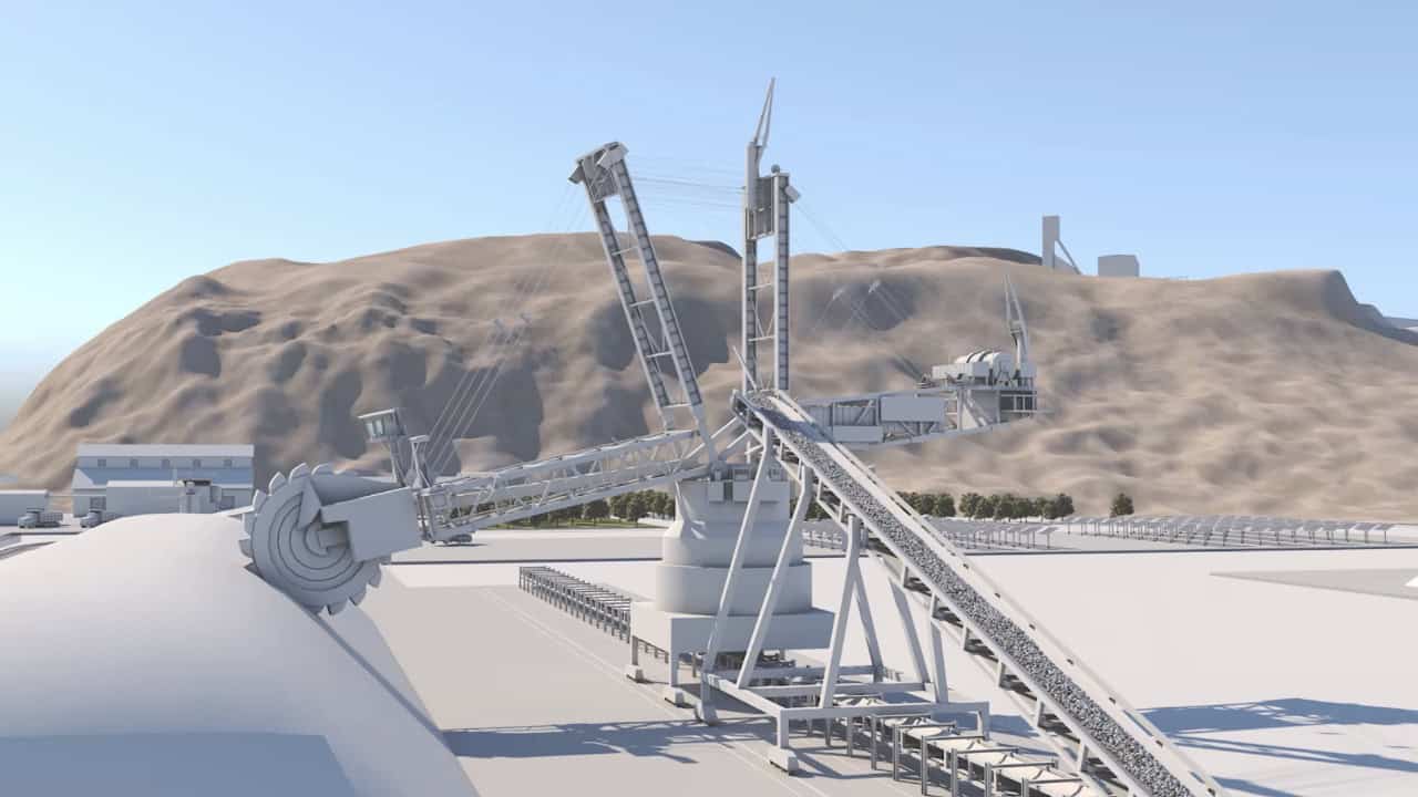 A 3D image of the connected mine.