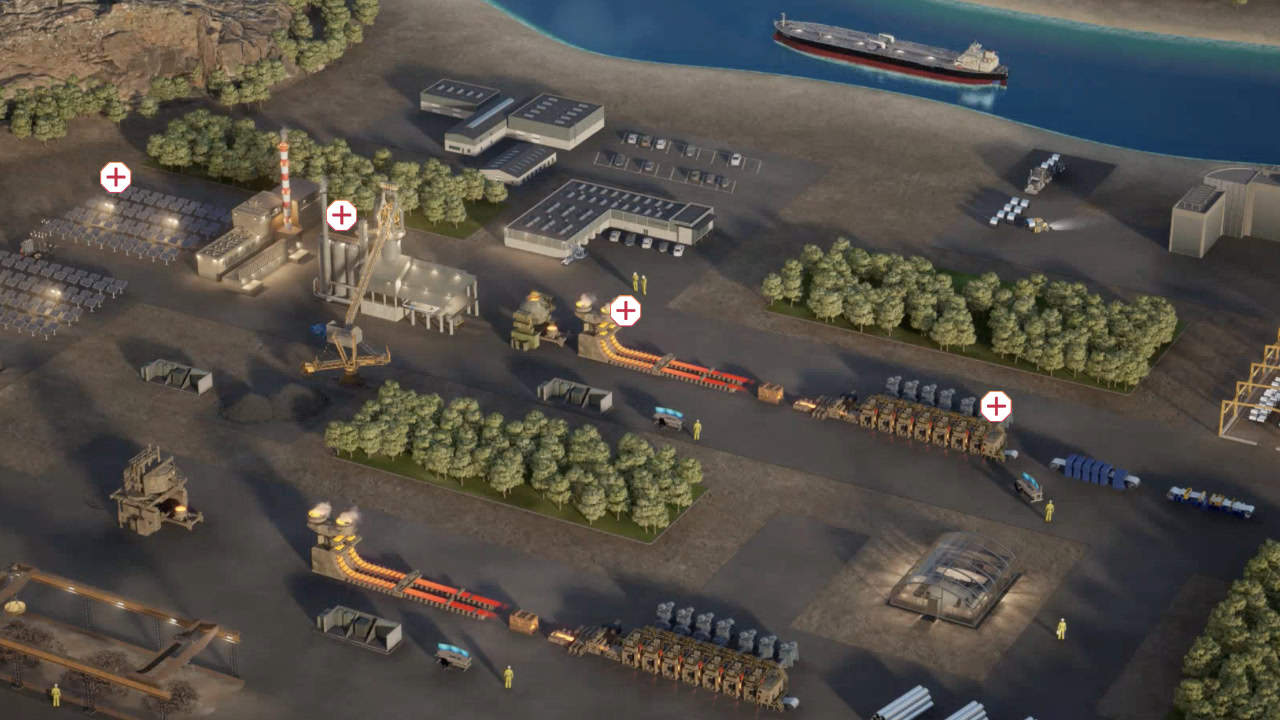 A 3D image of the connected steel plant interactive.