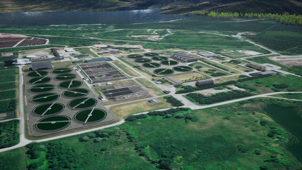 3D animation of a Wastewater Treatment Plant.