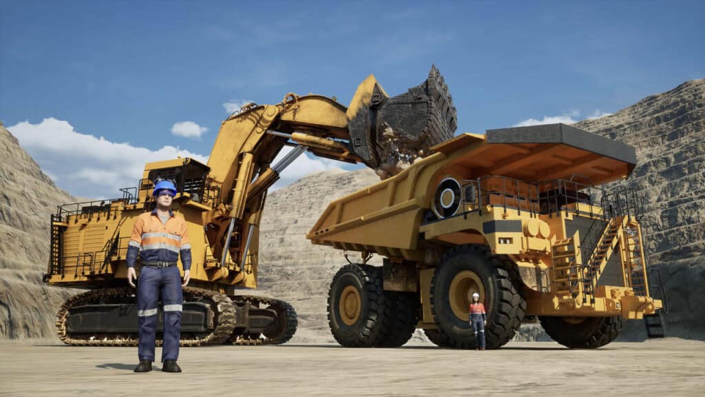 Open-Pit Mining - Shovels and Trucks 3D Animation