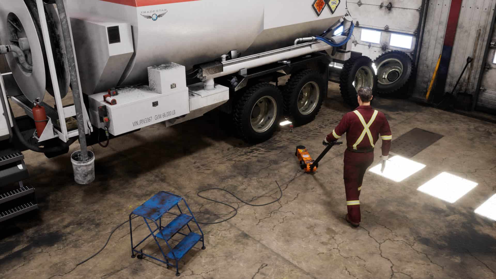 Health and Safety 3D Animation - Mechanic in Truck Shop